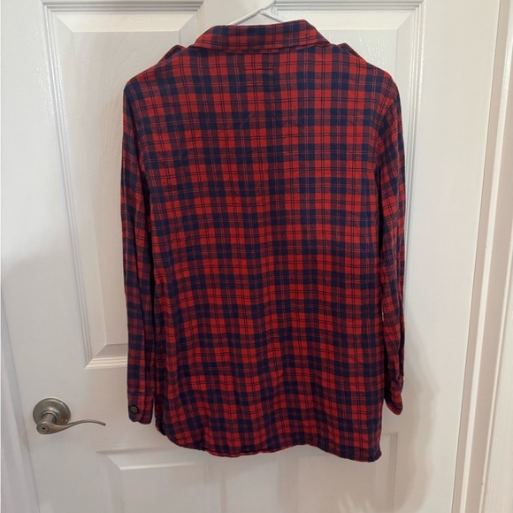 Current/Elliott Red and Blue Plaid Shirt, 100% Cotton - Picture 4 of 7